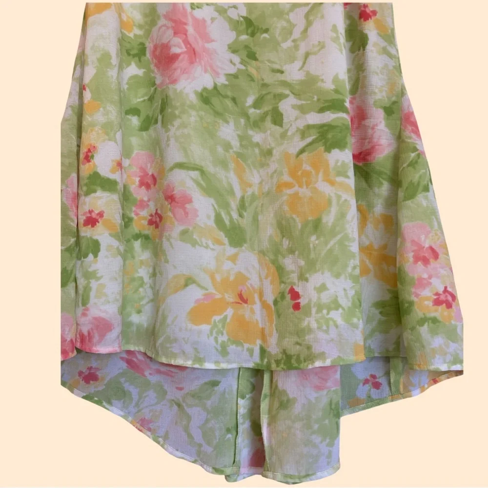 EMMA JAMES Floral Cottagecore Boho Women’s Skirt Gauzy Hi/Low Light Airy Lined - Picture 4 of 13